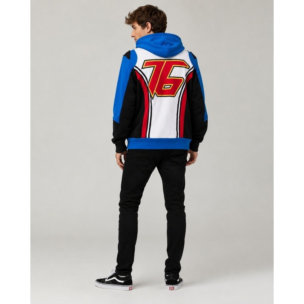 X-Costume Overwatch Soldier 76 Cosplay Sweatshirt Medium Fleece Lined Full Zip